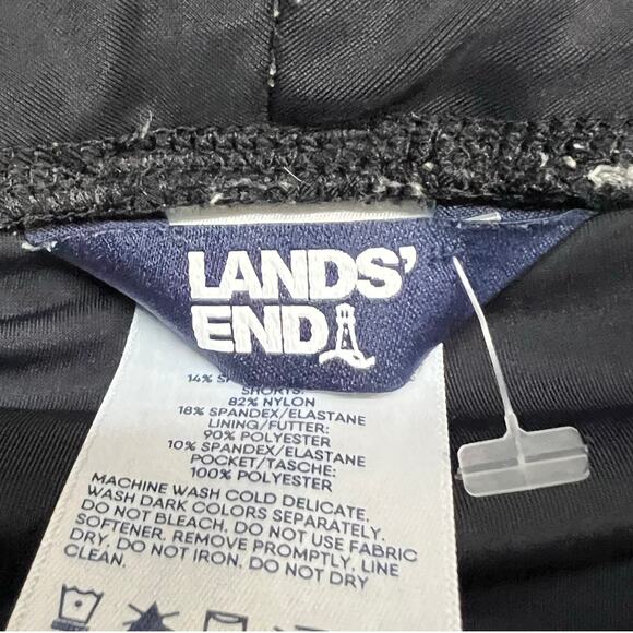 Lands End Board Skort Womens 4 Black Paisley Floral Quick Dry Active Swim Skirt - Picture 10 of 13